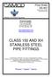 CLASS 150 AND XH STAINLESS STEEL PIPE FITTINGS
