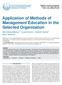 Application of Methods of Management Education in the Selected Organization