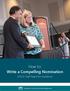 How to: Write a Compelling Nomination. UNCW Staff Award for Excellence. UNIVERSITY of NORTH CAROLINA WILMINGTON