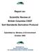 Report on: Scientific Review of British Columbia CSST Soil Standards Derivation Protocol