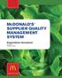 SUPPLIER QUALITY MANAGEMENT SYSTEM
