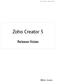 Zoho Creator 5 - Release Notes. Zoho Creator. Release Notes