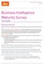 Business Intelligence Maturity Survey