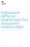 Collaborative Behaviour Quantification Tool: Assessment Guidance Note