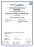 CERTIFICATE OF APPROVAL No CF5439 INTEGRATED DOORSET SOLUTIONS (IDSL)