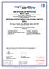CERTIFICATE OF APPROVAL No CF 5431 INTEGRATED DOORSET SOLUTIONS LIMITED (IDSL)
