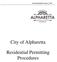 Residential Building Procedures City of Alpharetta. Residential Permitting Procedures