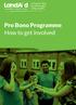 Pro Bono Programme How to get involved
