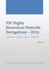 FSC Highly Hazardous Pesticide Derogations Stakeholder Feedback Report- SUMMARY