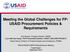 Meeting the Global Challenges for FP: USAID Procurement Policies & Requirements