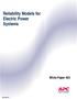 Reliability Models for Electric Power Systems