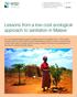 Lessons from a low-cost ecological approach to sanitation in Malawi