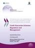 Credit Guarantee Schemes: Regulation and Management