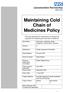 Maintaining Cold Chain of Medicines Policy