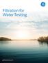 Filtration for Water Testing