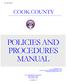 POLICIES AND PROCEDURES MANUAL COOK COUNTY 12/30/ /30/15. Cook County Board of Commissioners 1200 S. Hutchinson Ave. Adel, Georgia 31620