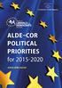 ALDE COR POLITICAL PRIORITIES for