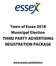 Town of Essex 2018 Municipal Election THIRD PARTY ADVERTISING REGISTRATION PACKAGE