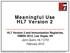 Meaningful Use HL7 Version 2