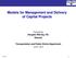 Models for Management and Delivery of Capital Projects