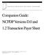 Companion Guide: NCPDP Versions D.0 and 1.2 Transaction Payer Sheet