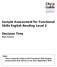 Sample Assessment for Functional Skills English Reading Level 2