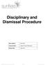 Disciplinary and Dismissal Procedure
