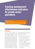 Tracking development effectiveness indicators for private sector operations