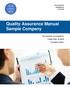 Quality Assurance Manual Sample Company