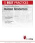 Human Resources BEST PRACTICES. A Collection of Best Practices for: Includes Detailed Best Practices for: