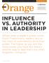 INFLUENCE VS. AUTHORITY IN LEADERSHIP