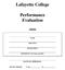 Lafayette College. Performance Evaluation