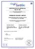 CERTIFICATE OF APPROVAL No CF 198 PREMDOR CROSBY LIMITED