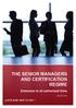 THE SENIOR MANAGERS AND CERTIFICATION REGIME