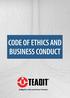 Code of Ethics and Business Conduct CODE OF ETHICS AND BUSINESS CONDUCT