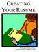 CREATING YOUR RESUME. Birmingham Public Library Regional Library Computer Center