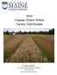 2010 Organic Winter Wheat Variety Trial Results