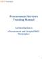 Procurement Services Training Manual. An Introduction to eprocurement and GeorgiaFIRST Marketplace