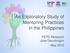 An Exploratory Study of Mentoring Practices in the Philippines. PSTD Research Jose Decolongon May 2015