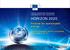 HORIZON Finance for sustainable energy. Energy Efficiency call for proposals Topics EE