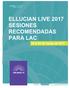 ELLUCIAN LIVE 2017 SESIONES RECOMENDADAS PARA LAC. 19 al 22 de marzo de 2017