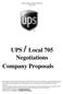 UPS / Local 705 Negotiations Company Proposals