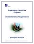 Supervisory Certificate Program. Fundamentals of Supervision