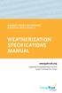 WEATHERIZATION SPECIFICATIONS MANUAL