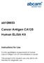 Cancer Antigen CA125 Human ELISA Kit