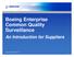 Boeing Enterprise Common Quality Surveillance An Introduction for Suppliers