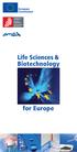 Life Sciences & Biotechnology for Europe