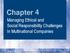 Chapter. Managing Ethical and Social Responsibility Challenges In Multinational Companies