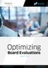 Optimizing. Board Evaluations. August BUSINESS.NASDAQ.COM