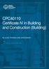CPC40110 Certificate IV in Building and Construction (Building)